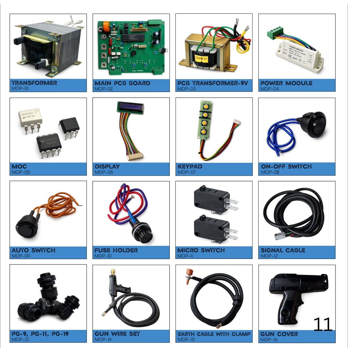 D925/A dent puller machine spare parts - transformer PCB display keypad switches