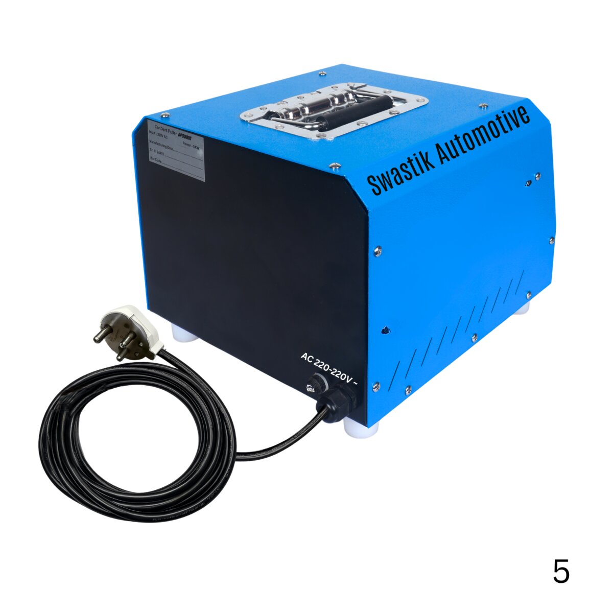 D925/A car dent puller machine back panel - 220V AC input 5KW power label